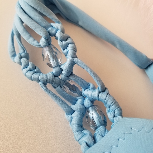 BECCA by Veronica Virtue Baby Blue Bikini Top New Size D - Picture 4 of 12